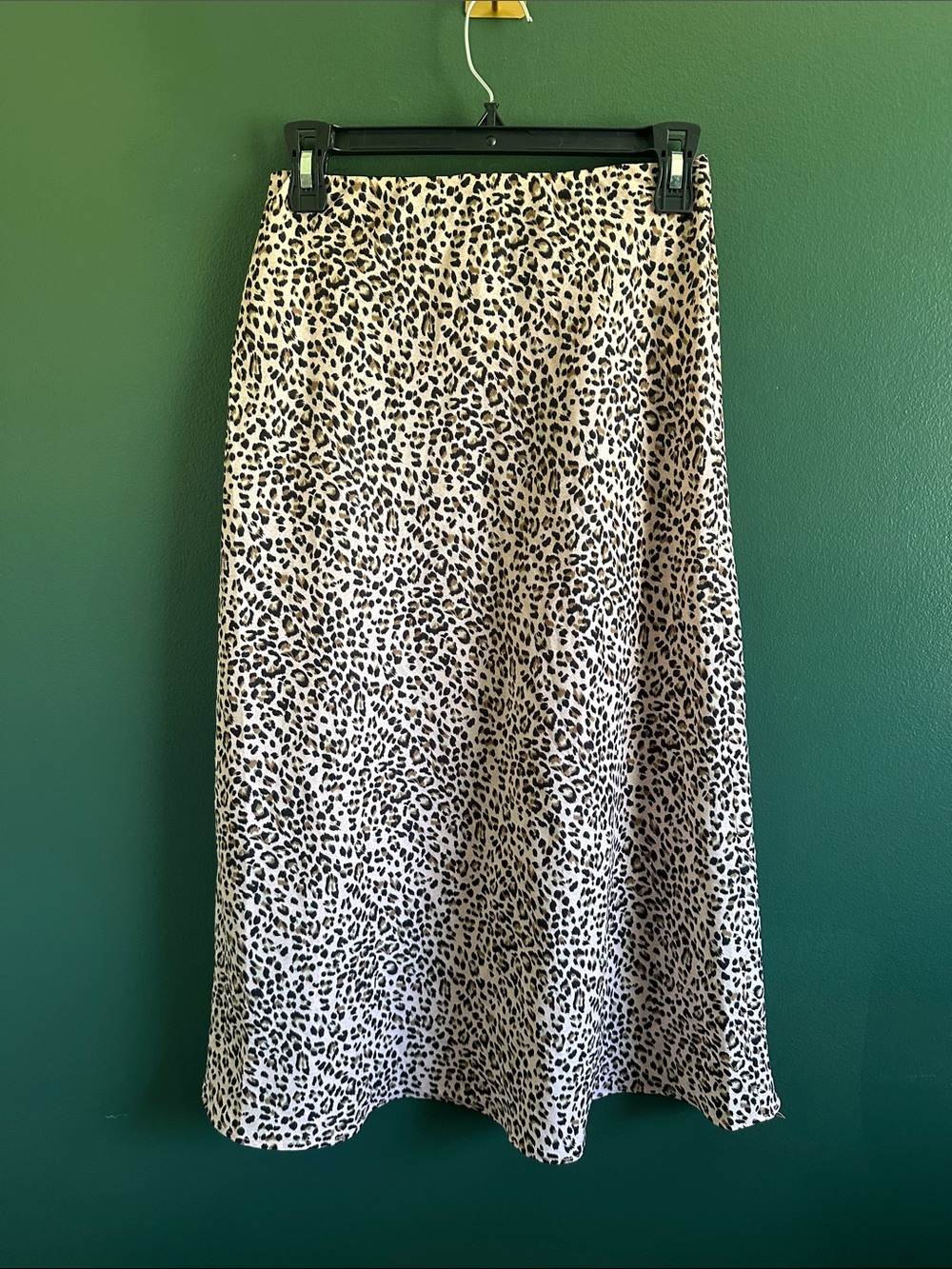 Nasty Gal Leopard Print Midi Skirt - Black & Cream US 6